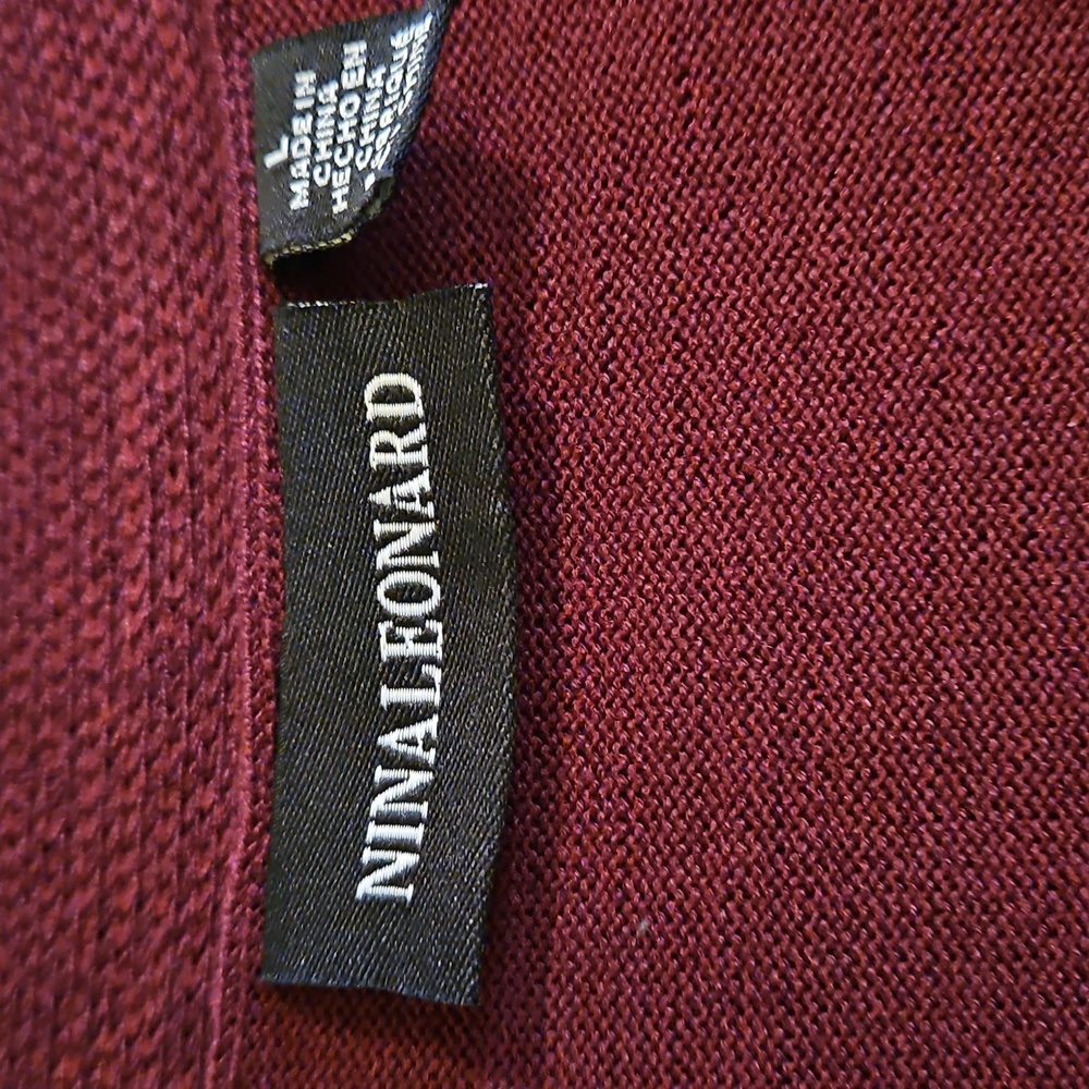 Nina Leonard Deep Wine/ Burgundy Knit Fabric - Picture 5 of 6